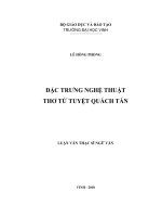 Luận văn thạc sỹ đặc trưng nghệ thuật thơ tư tuyệt Quách Tấn