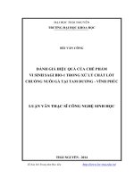 Đánh giá hiệu quả của chế phẩm vi sinh Sagi Bio 1 trong xử lý chất lót chuồng nuôi gà tại Tam Dương, Vĩnh Phúc