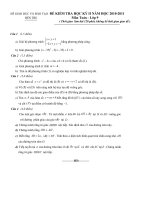 Đề + Đáp án HKII Toán 9 Bến Tre_10-11