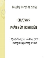 bài giảng tin học đại cương chương 5 phần mềm trình diễn ths nguyễn thị khiêm hòa