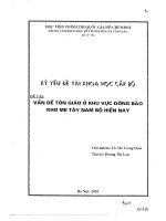 Vấn đề tôn giáo ở khu vực đồng bào khơ me Tây Nam Bộ hiện nay (toàn văn)