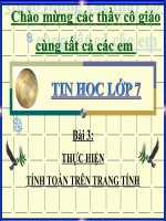 bài giảng tin học 7 bài 3 thực hiện tính toán trên trang tính
