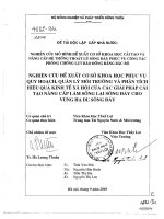 Nghiên cứu đề xuất cơ sở khoa học phục vụ quy hoạch, quản lý môi trường và phân tích hiệu quả kinh tế xã hội của các giải pháp cải tạo nâng cấp làm sống lại sông Đáy cho vùng hạ Du sông Đáy