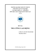 Tiểu luận quản trị nguồn nhân lực TRẢ CÔNG LAO ĐỘNG