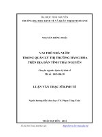Vai trò nhà nước trong quản lý thị trường hàng hóa trên địa bàn tỉnh Thái Nguyên