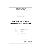 luận văn thạc sỹ cảm hứng thế sự, đời tư trong thơ trần nhuận minh