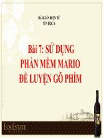bài giảng tin học 6 bài 7 sử dụng phần mềm mario để luyện gõ phím