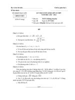 Đề vào 10 Bạc Liêu 2011-2012