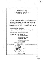 Những giải pháp phát triển dịch vụ hỗ trợ xuất khẩu chủ yếu đối với doanh nghiệp vừa và nhỏ ở Việt Nam