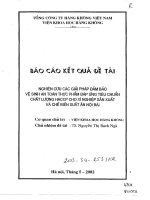 Nghiên cứu các giải pháp đảm bảo vệ sinh an toàn thực phẩm đáp ứng tiêu chuẩn chất lượng HACCP cho xí nghiệp sản xuất và chế biến suất ăn Nội Bài