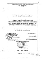 Nghiên cứu bào chế ứng dụng các chế phẩm chống oxy hóa, chống lão hóa từ dược liệu trong nước, bảo vệ các đối tượng tiếp xúc với tác nhân độc hại