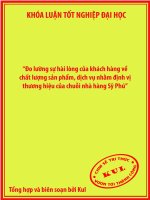 Khóa luận tốt nghiệp | Đo lường sự hài lòng của khách hàng về chất lượng sản phẩm, dịch vụ nhằm định vị thương hiệu của chuỗi nhà hàng Sỹ Phú