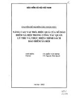 Nâng cao vai trò, hiệu quả của sổ bảo hiểm xã hội trong công tác quản lý thu và thực hiện chính sách bảo hiểm xã hội