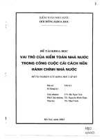 Vai trò của kiểm toán Nhà Nước trong công cuộc cải cách nền hành chính Nhà Nước