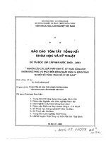 Nghiên cứu các giải pháp kinh tế, kỹ thuật tổng hợp nhằm khôi phục và phát triển Rừng ngập mặn và rừng Tràm tại một số vùng phân bố ở Việt Nam