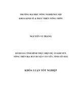 Đánh giá tình hình thực hiện dự án khuyến nông trên địa bàn huyện văn yên, tỉnh yên bái