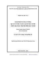 Giải pháp tăng cường quản lý thu ngân sách nhà nước trên địa bàn thành phố Bắc Ninh