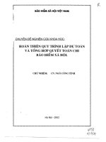 Hoàn thiện quy trình lập dự toán và tổng hợp quyết toán chi bảo hiểm xã hội
