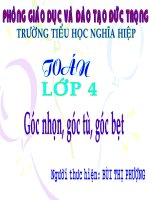 GÓC NHỌN, GÓC TÙ, GÓC BẸT