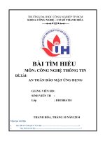 AN TOÀN bảo mật ỨNG DỤNG