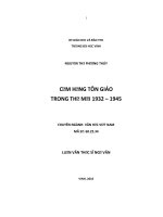 luận văn thạc sỹ cảm hứng tôn giáo trong thơ mới 1932-1945