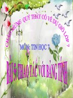 bài giảng tin học 7 bài 5 thao tác với bảng tính