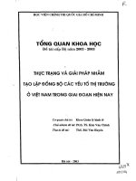 Thực trạng và giải pháp nhằm tạo lập đồng bộ các yếu tố thị trường ở Việt Nam trong giai đoạn hiện nay