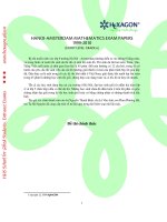 Tuyển tập đề thi môn Toán vào lớp 6 trường Hanoi Amsterdam 1999-2010