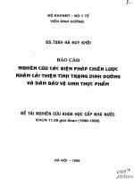 Nghiên cứu các biện pháp chiến lược nhằm cải thiện tình trạng dinh dưỡng và đảm bảo vệ sinh thực phẩm