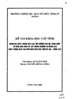 Đánh giá chất lượng đào tạo, bồi dưỡng cán bộ, công chức từ năm 1991 đến 2001 và xây dựng phương án nâng cao chất lượng đào tạo đến năm 2010 của tỉnh Bà Rịa Vũng Tàu