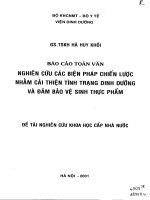 Nghiên cứu các biện pháp chiến lược nhằm cải thiện tình trạng dinh dưỡng và đảm bảo vệ sinh thực phẩm (toàn văn)