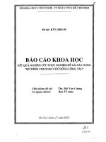 Kết quả nghiên cứu thực nghiệm đề tài xây dựng Mô hình chi đoàn chủ động công tác