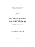 luận văn thạc sỹ cốt cách hoàng trung thông trong sáng tác và nghiên cứu, phê bình thơ