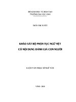 luận văn thạc sỹ khảo sát bộ phận tục ngữ việt có nội dung đánh giá con người