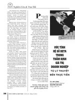 Ước tính hệ sô Beta trong thẩm định giá trị doanh nghiệp từ lý thuyết đến thực tiễn