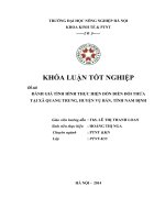 ĐÁNH GIÁ TÌNH HÌNH THỰC HIỆN dồn điền đổi THỬA tại xã QUANG TRUNG, HUYỆN vụ bản, TỈNH NAM ĐỊNH