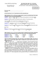 ĐỀ KIỂM TRA HKI U1-7 K10 (Theo Chương trình chuẩn)