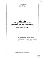 Nghiên cứu bài học kinh nghiệm về xóa đói giảm nghèo trên địa bàn tỉnh Tuyên Quang