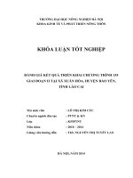 ĐÁNH GIÁ kết QUẢ TRIỂN KHAI CHƯƠNG TRÌNH 135 GIAI đoạn II tại xã XUÂN hòa, HUYỆN bảo yên,