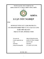 Đánh giá năng lực cạnh tranh của các doanh nghiệp nhỏ và vừa tại các làng nghề trên địa bàn thị xã từ sơn, tỉnh bắc ninh