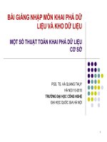một số thuật toán khai phá dữ liệu cơ sở