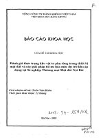 Đánh giá thực trạng kho vật tư phụ tùng trang thiết bị mặt đất và các giải pháp tối ưu hóa mức dự trữ kho áp dụng tại Xí nghiệp Thương mại Mặt đất Nội bài