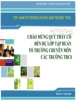 TỔ TRƯỞNG CHUYÊN MÔN  VỚI CÔNG TÁC QUẢN LÝ