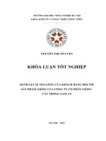Đánh giá sự hài lòng của khách hàng đối với sản phẩm giống của công ty cổ phần giống cây trồng nam an