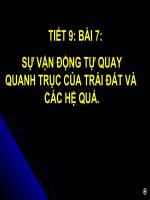 Sự vận động tự quay của Trái Đất và các hệ quả