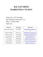 Dự án kinh doanh đồ ăn môn Marketing Căn Bản