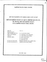 Hồ sơ kiểm toán và quy trình quản lý, sự dụng hồ sơ kiểm toán của kiểm toán Nhà Nước