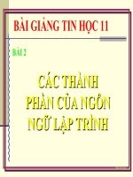 bài giảng tin học 11 bài 2 các phần của ngôn ngữ lập trình