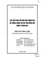 Các giải pháp đổi mới hoạt động của hệ thống chính trị các tỉnh miền núi nước ta hiện nay