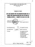 Kết quả nghiên cứu thí nghiệm mô hình vật lý chính thái cụm đầu mối đập đáy để phân lũ thường xuyên Q = 1000 m3s và khi xả lũ lớn